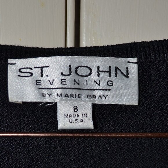 ST. JOHN EVENING/COLLECTION  BY MARIE GRAY BLACK SPANISH-STYLE SKIRT SET SIZE 8 - Picture 8 of 8
